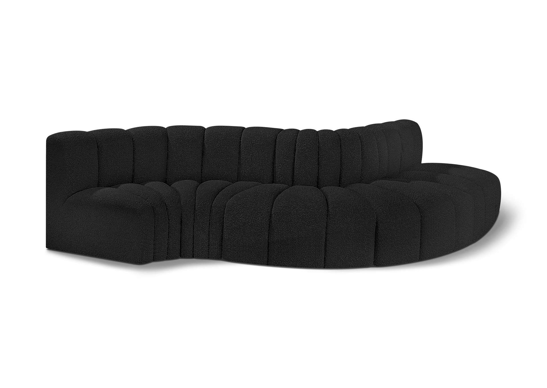 Arc Black Boucle Fabric Modular Sofa regarding