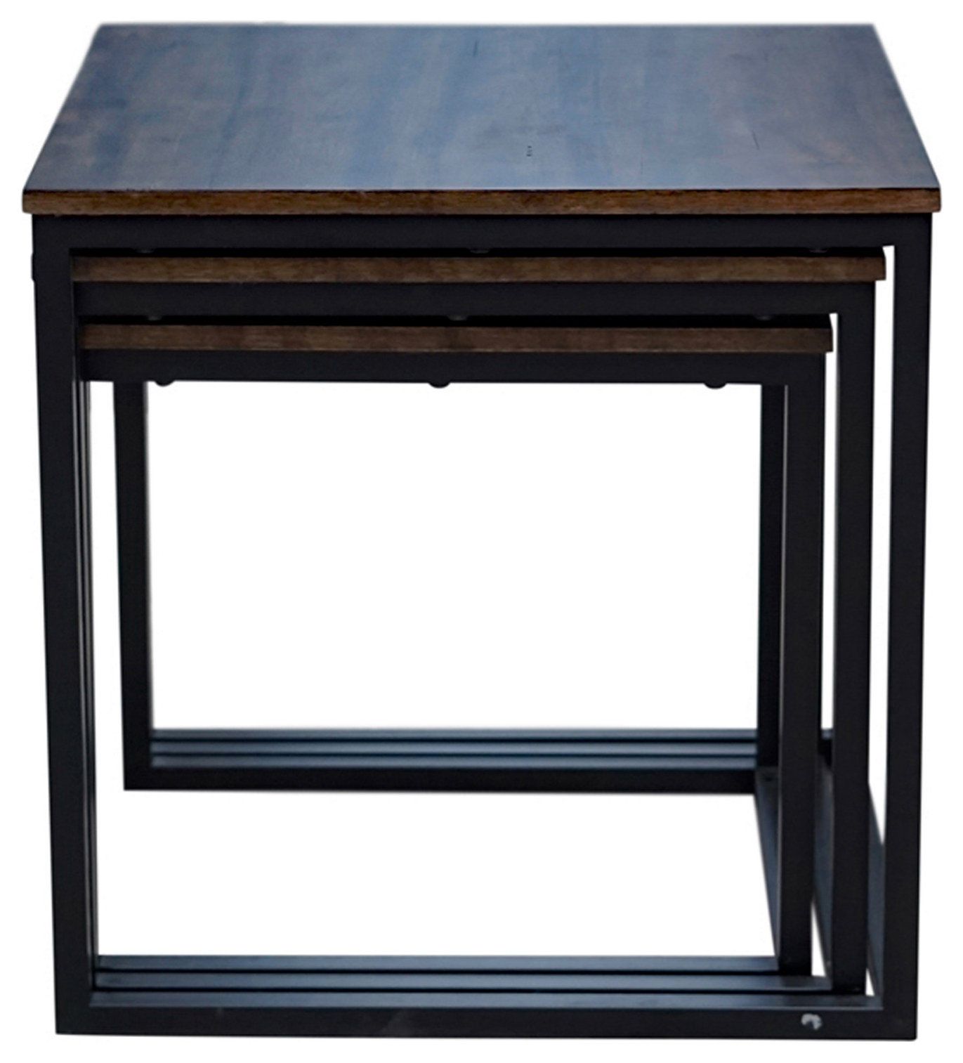 Arcadia Acacia Wood 24" Square Nesting End Tables, Antiqued Mocha ... regarding