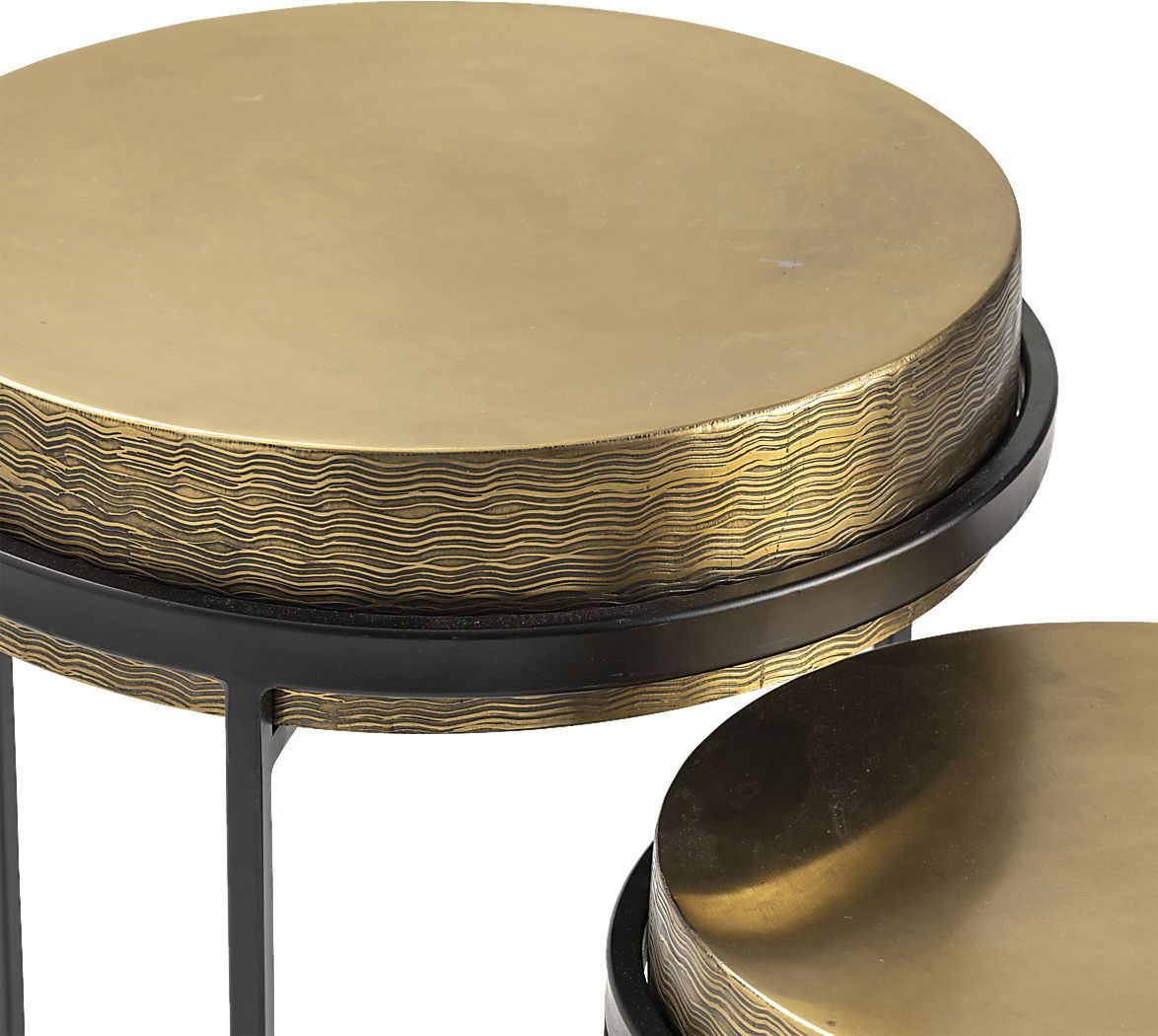 Avaview Gold Colors,Metal Yellow Set Of 2 Nesting Tables | Rooms To Go within How to Style Your Living Room with a 2-Piece Gold Nesting Table Set