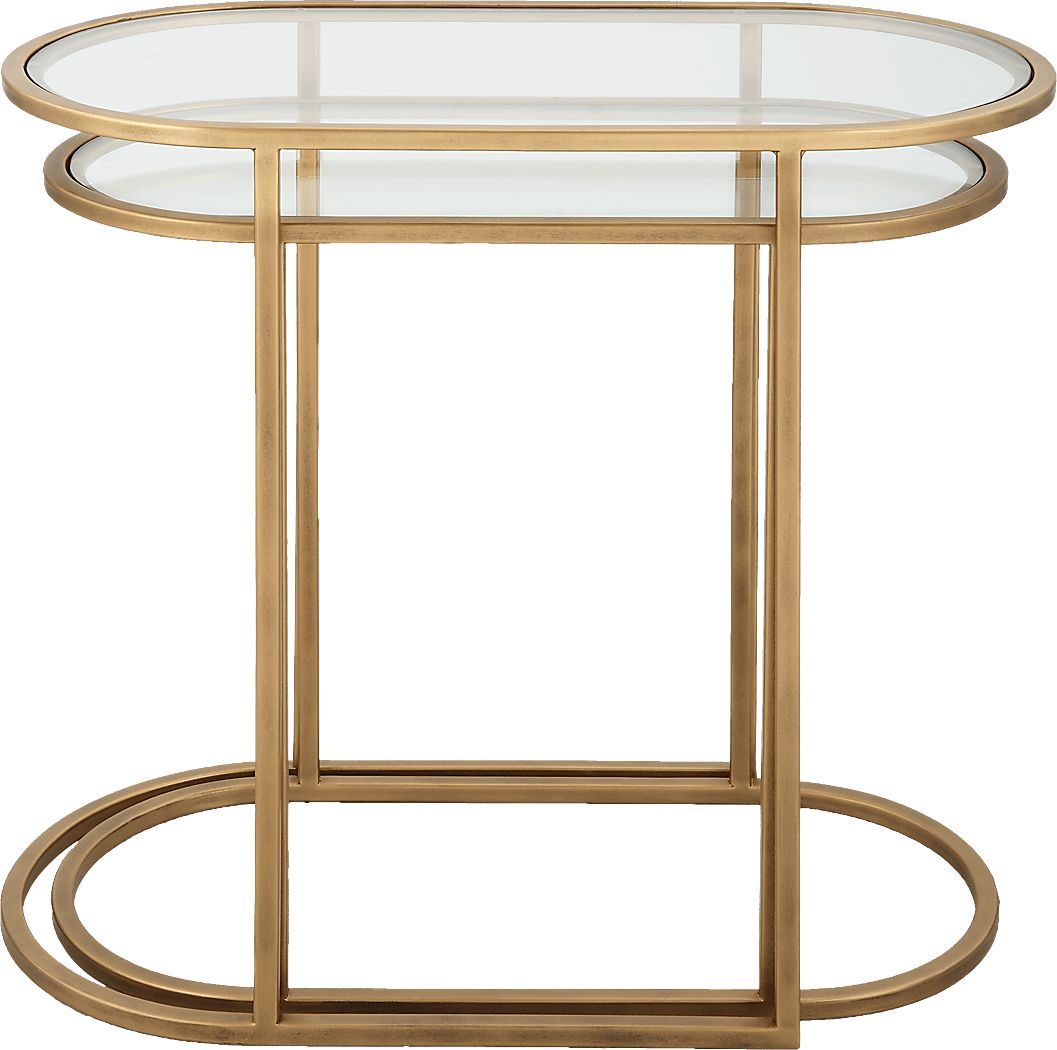 Ayna Gold Colors,Metal Nesting Table, Set Of 2 | Rooms To Go in How to Style Your Living Room with a 2-Piece Gold Nesting Table Set