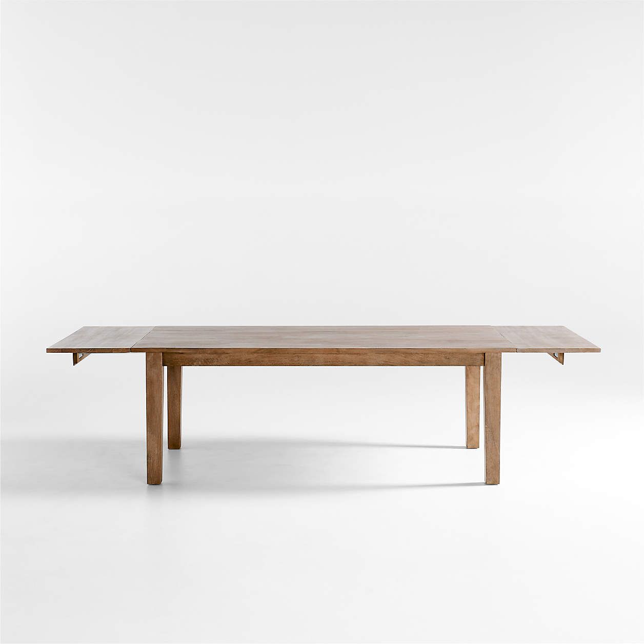 Basque Light Brown Solid Wood Extendable Dining Table + Reviews | Crate ... intended for [%|Extendable Leaf Wood Dining Table in White/Brown, focusing on education, insights, and reader benefits: [ %]