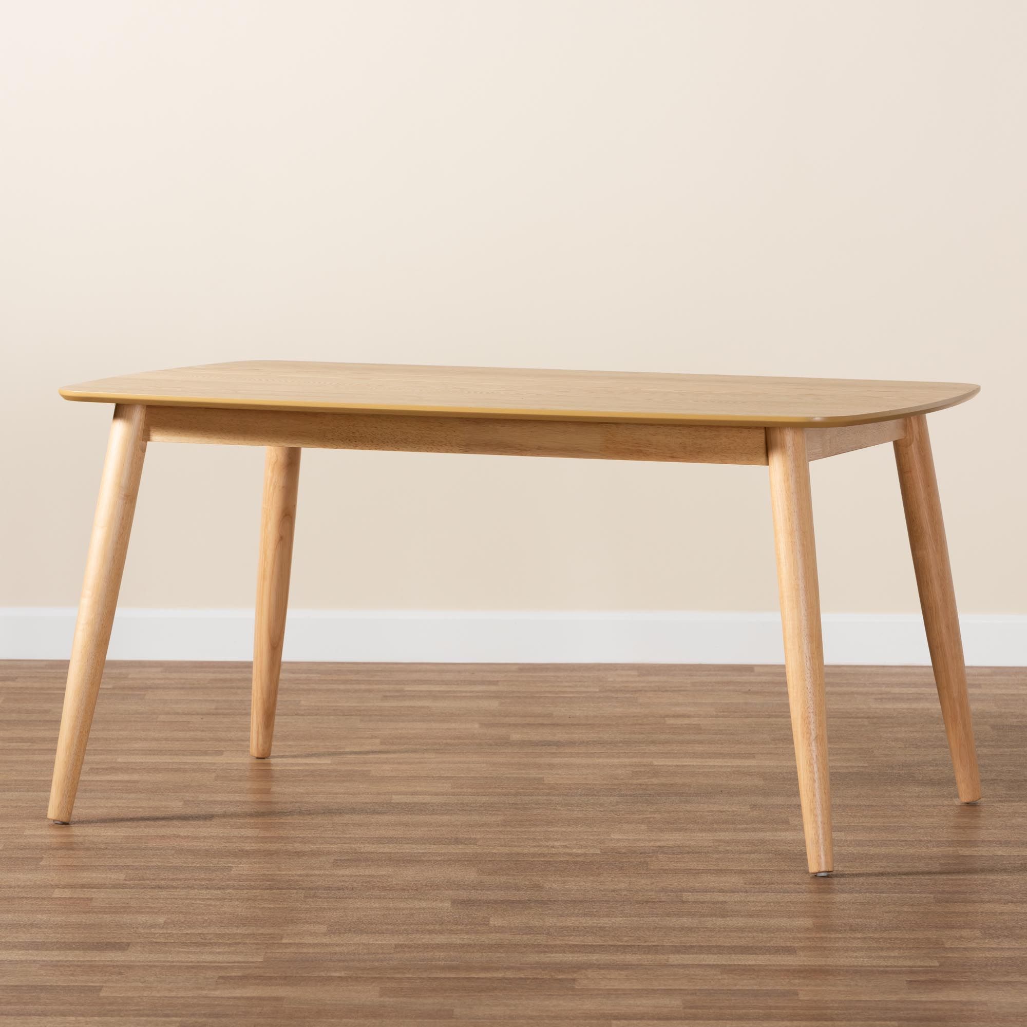 Baxton Studio Flora Mid-Century Modern Natural Oak Finished Wood Dining ... pertaining to The Craftsmanship Behind Flora Mid-Century Modern Oak Dining Tables