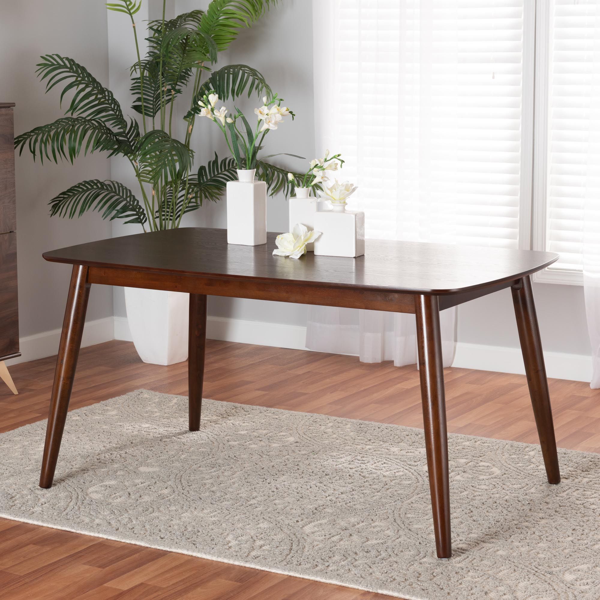 Baxton Studio Flora Mid-Century Modern Walnut Brown Finished Wood ... inside