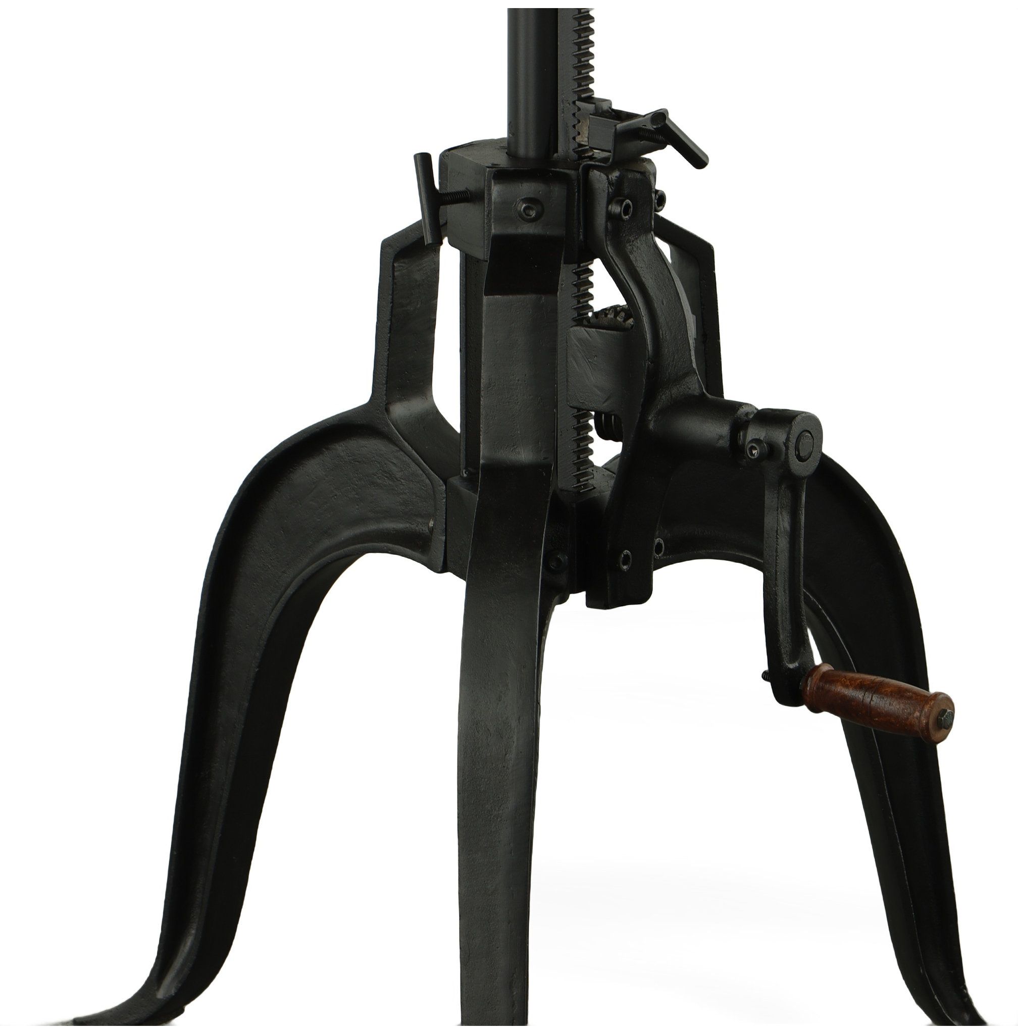 Bentley Adjustable Crank Table - Chestnut Top - Black Base - Industrial ... pertaining to