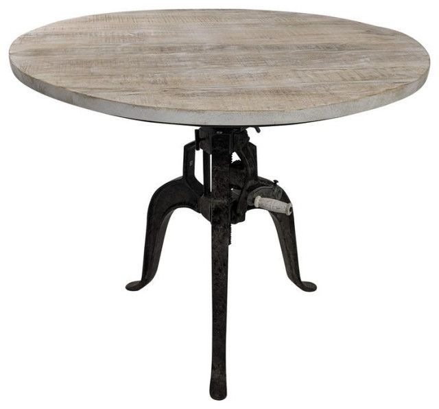 Bentley Adjustable Crank Table - Natural Driftwood Top - Aged Iron Base ... with Exploring the Craftsmanship Behind the Bentley Adj Crank Table