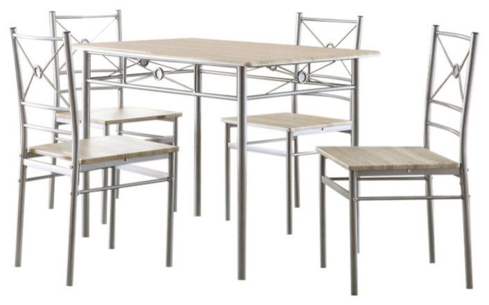 Benzara Bm158031 Sturdy Dining Table In A Set Of Five, Silver ... in Exploring the Comfort of the Benzara BM166730