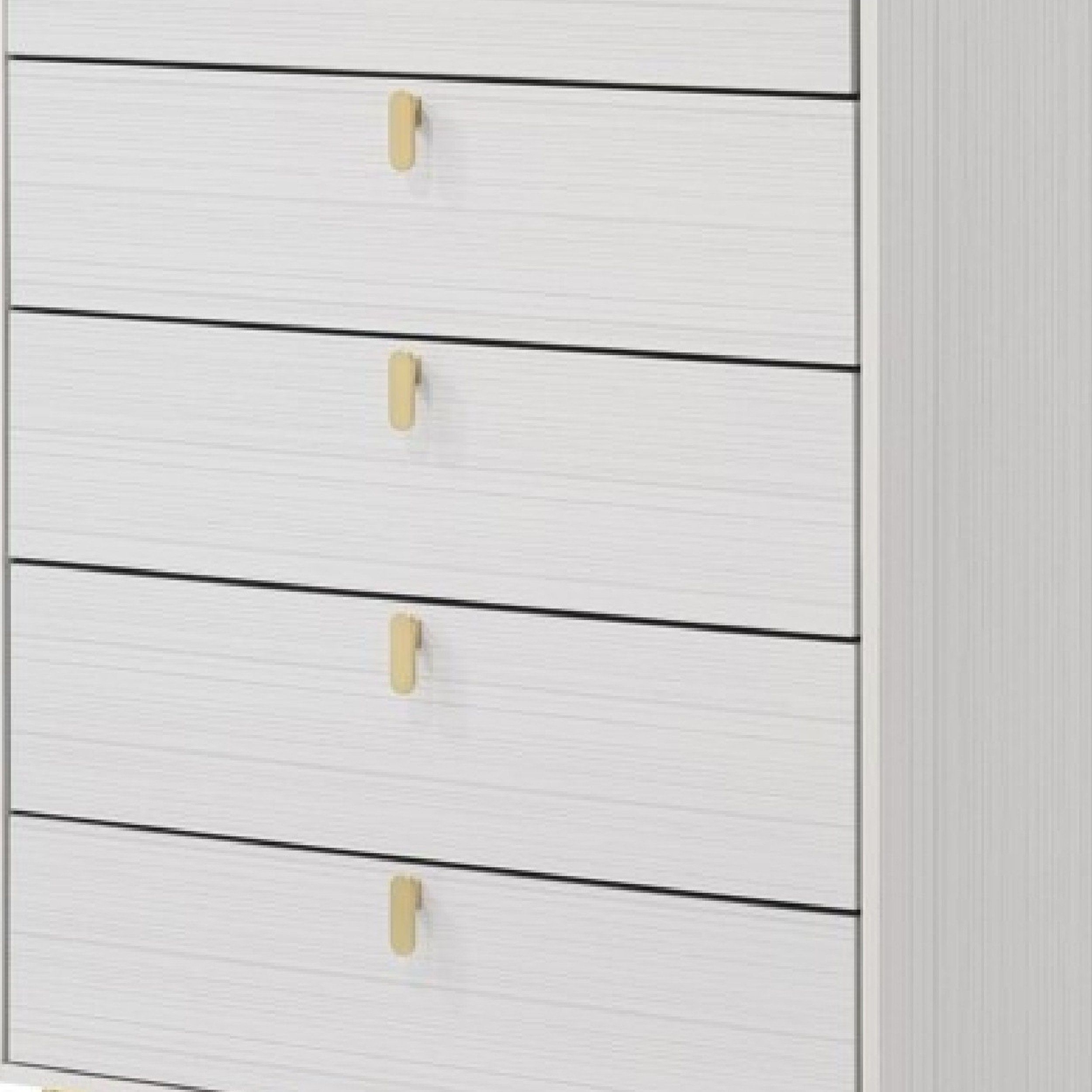 Benzara Bm275716 Wood Tall Dresser Chest, 5 Drawers, Metal Handles ... inside