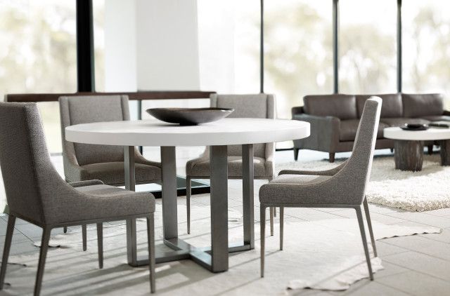 Exploring the Design Philosophy Behind the Bernhardt Loft Merrion Round Dining Table