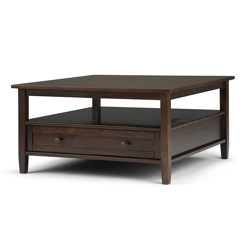Best Buy: Simpli Home Warm Shaker Square Coffee Table Tobacco Brown ... throughout