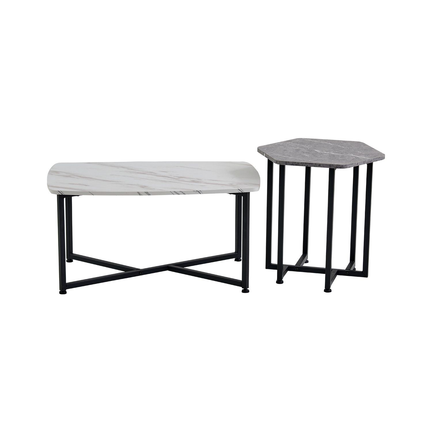 Black And White Coffee Table Set Of 2 Sturdy, Stylish, And Space ... pertaining to Discovering the Versatility of the Furniture of America Onnah White Coffee Table Set