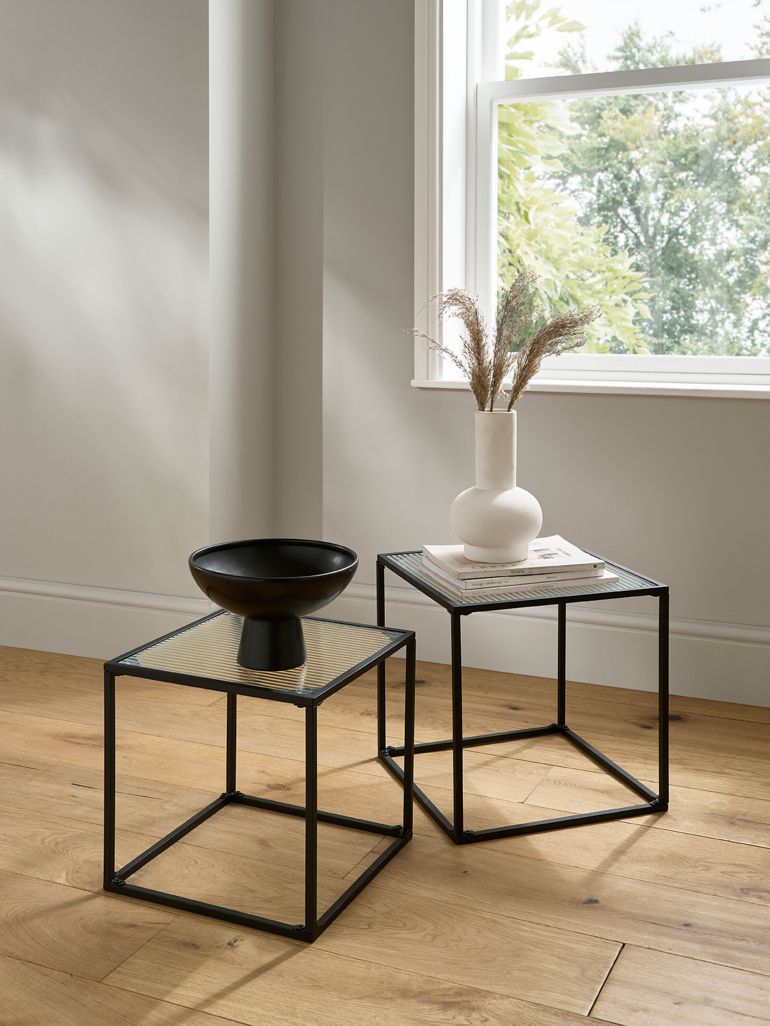 Why Black Fluted Glass Nesting Tables are a Versatile Decor Choice