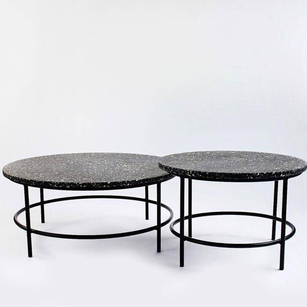 Black Terrazzo Coffee Table By Lime Lace | Notonthehighstreet.com intended for