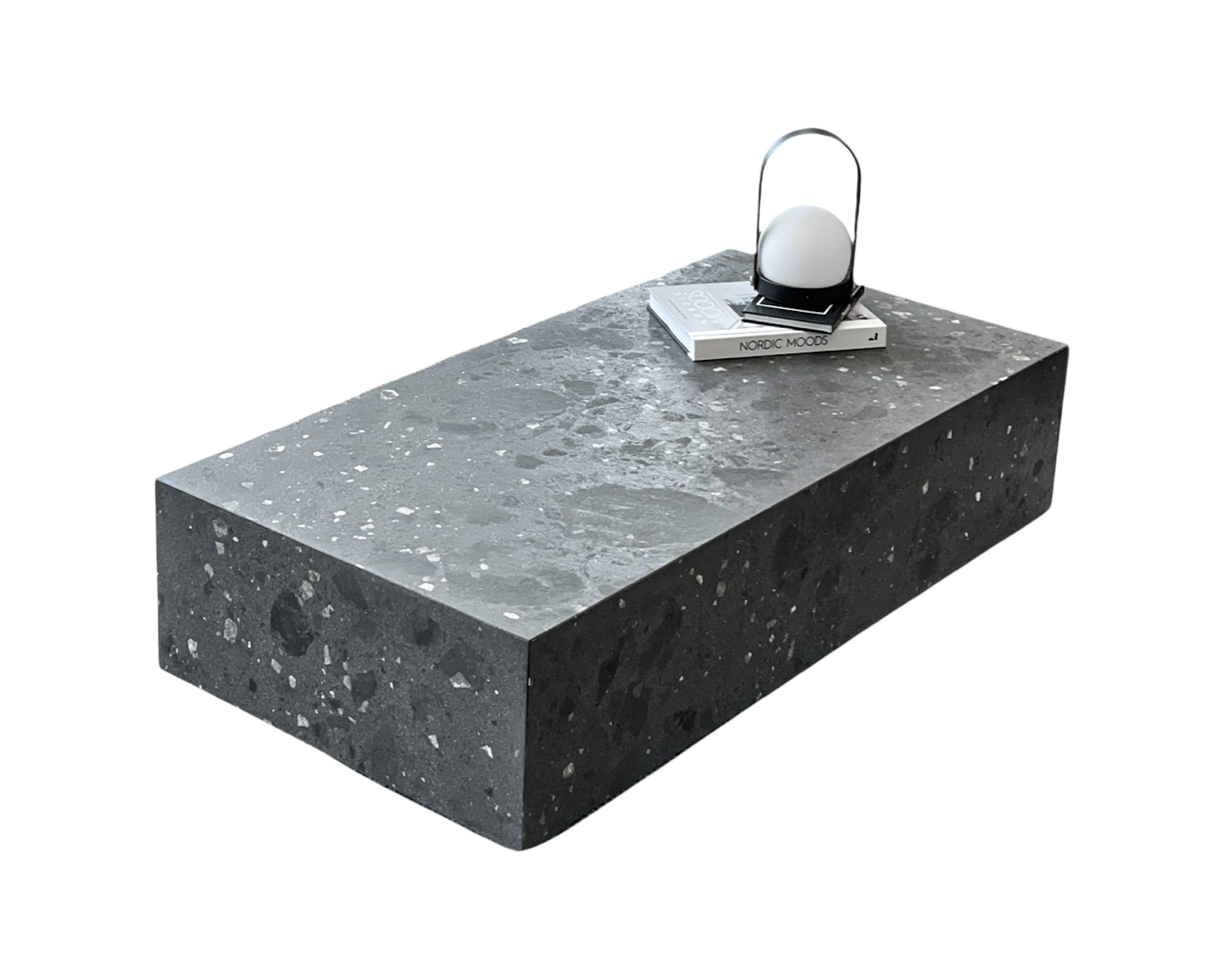 Black Terrazzo Stone Coffee Table - Art Of Cosy inside