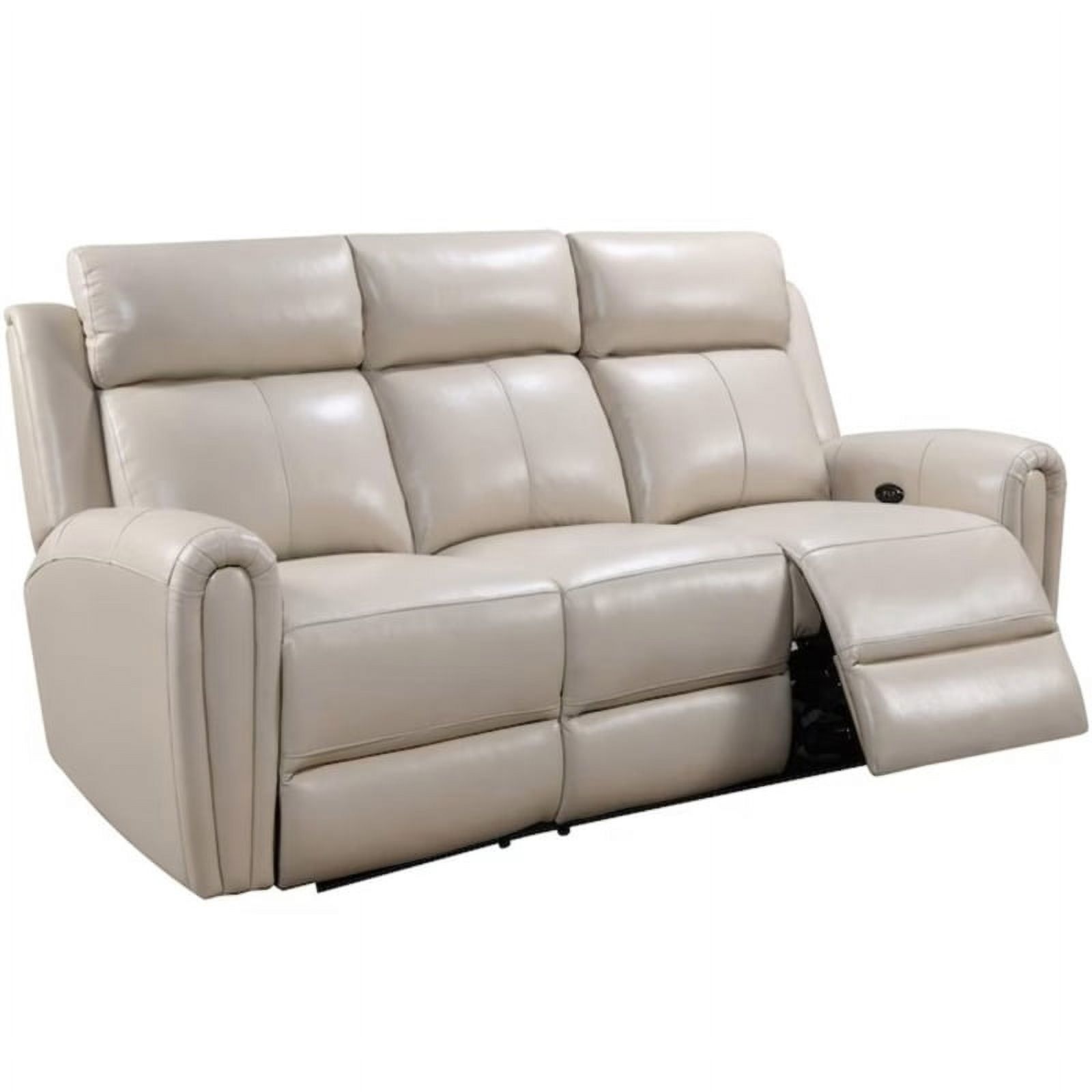 Bowery Hill Modern Geuine Leather &amp;Amp; Hardwood Sofa In Cream Finish ... throughout Styling Your Space with the Bowery Hill Modern Tufted Leather Sofa