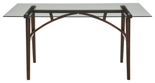 From Our Showroom The Briarwood Rectangular Glass Dining Table Espresso Brown Clear