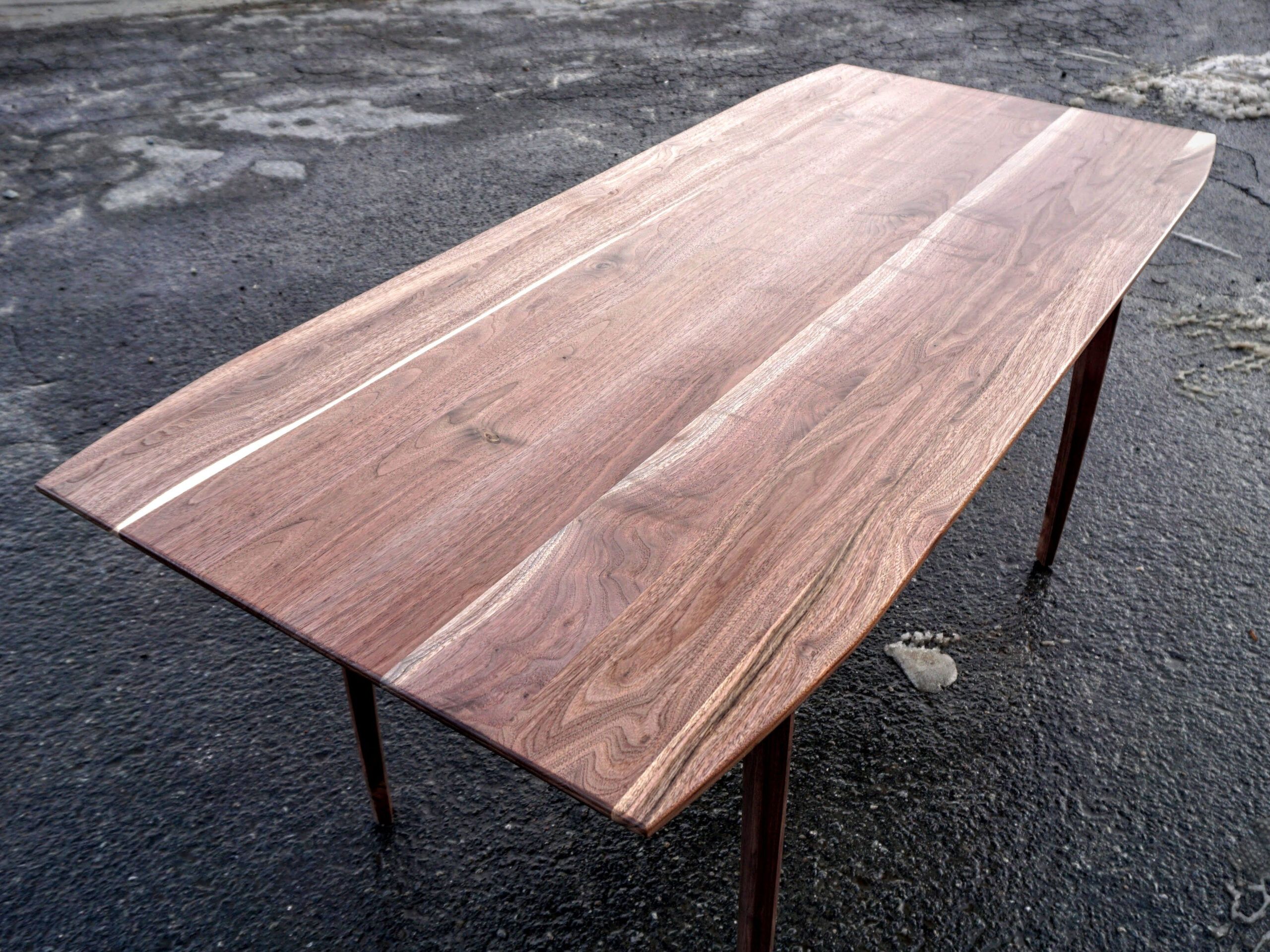 Buy Custom Mid-Century Modern Solid Walnut Dining Table, Made To Order ... pertaining to