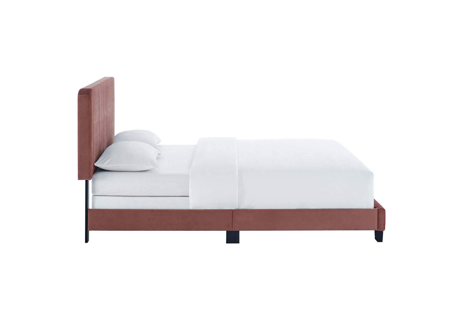 Celine Channel Tufted Performance Velvet Queen Bed throughout