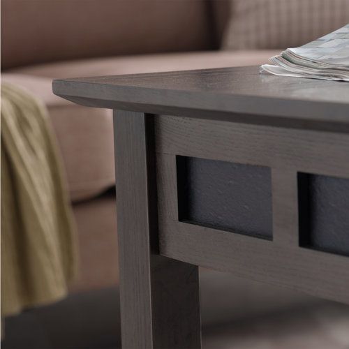 Charlton Home® Rustic Solid Wood Slate Coffee Table &Amp; Reviews | Wayfair inside