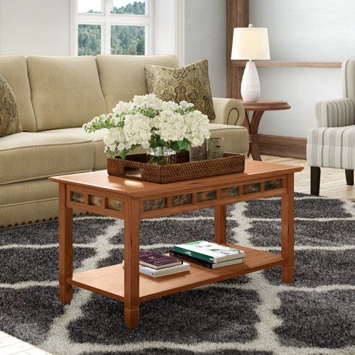 Charlton Home® Rustic Solid Wood Slate Coffee Table &Amp; Reviews | Wayfair regarding Why a Natural Wood and Slate Coffee Table is a Statement Piece for Your Home