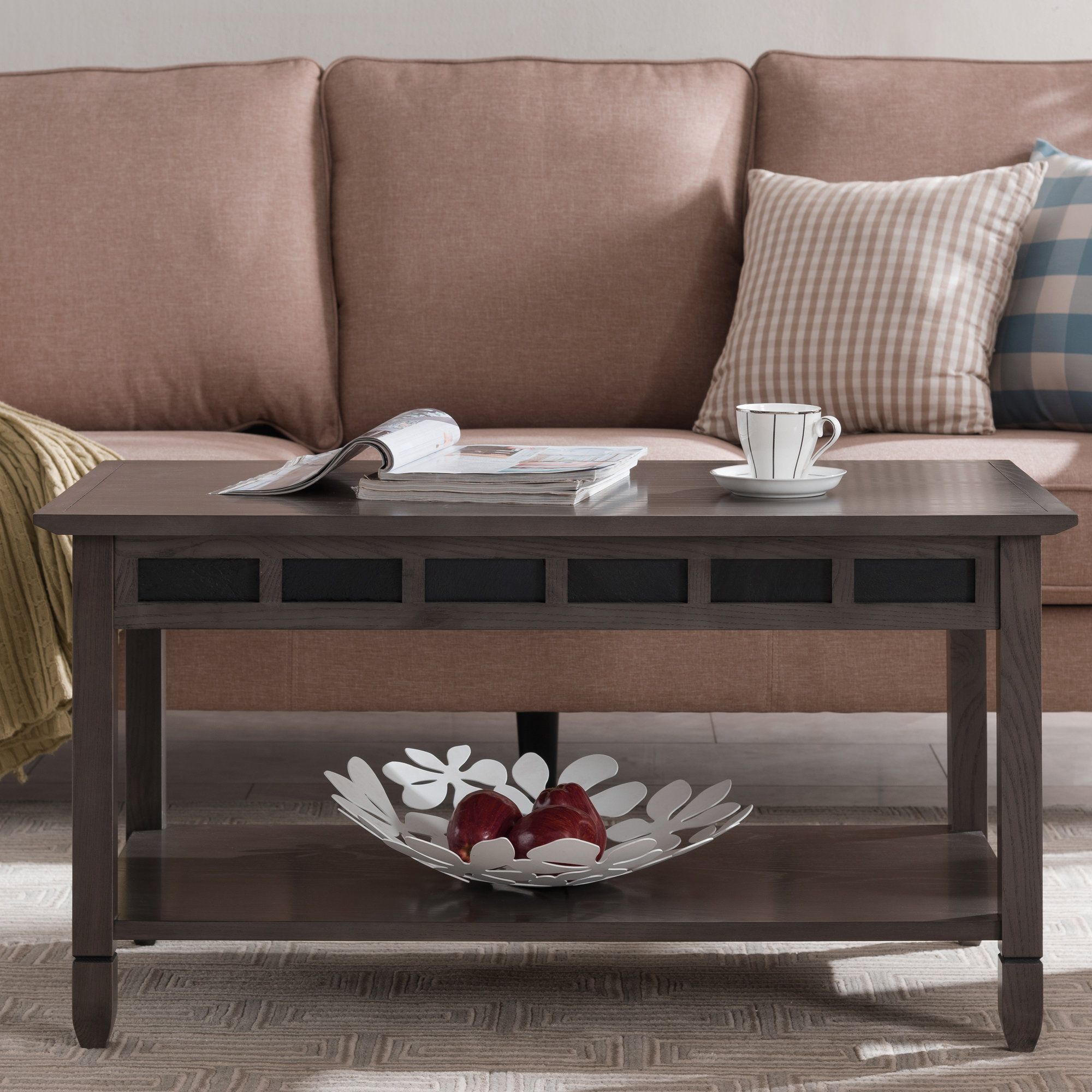 Charlton Home® Rustic Solid Wood Slate Coffee Table &Amp; Reviews | Wayfair with regard to Why a Natural Wood and Slate Coffee Table is a Statement Piece for Your Home
