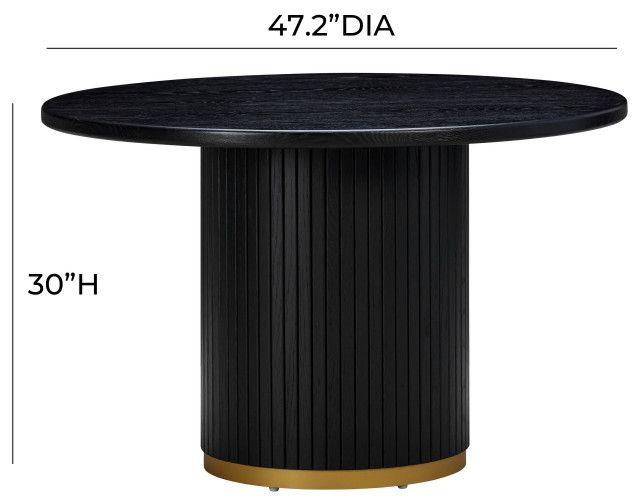 Chelsea Black Oak Round Dining Table - Black - Transitional - Dining ... pertaining to Styling Your Home Around the Sophisticated Chelsea Black Oak Dining Table
