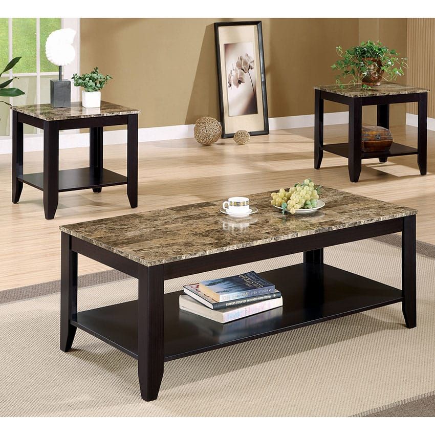 Coaster 3-Piece Occasional Table Set With Shelf In Cappuccino - 700155 ... throughout The Paisley 3-Piece Occasional Table Set Elevating Your Home's Aesthetic
