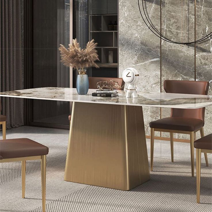 Contemporary Dining Table Bigmaii Luxury Sintered Stone Table Rectangle ... with How to Style Your Safavieh Akash Rectangle Dining Table for Any Occasion
