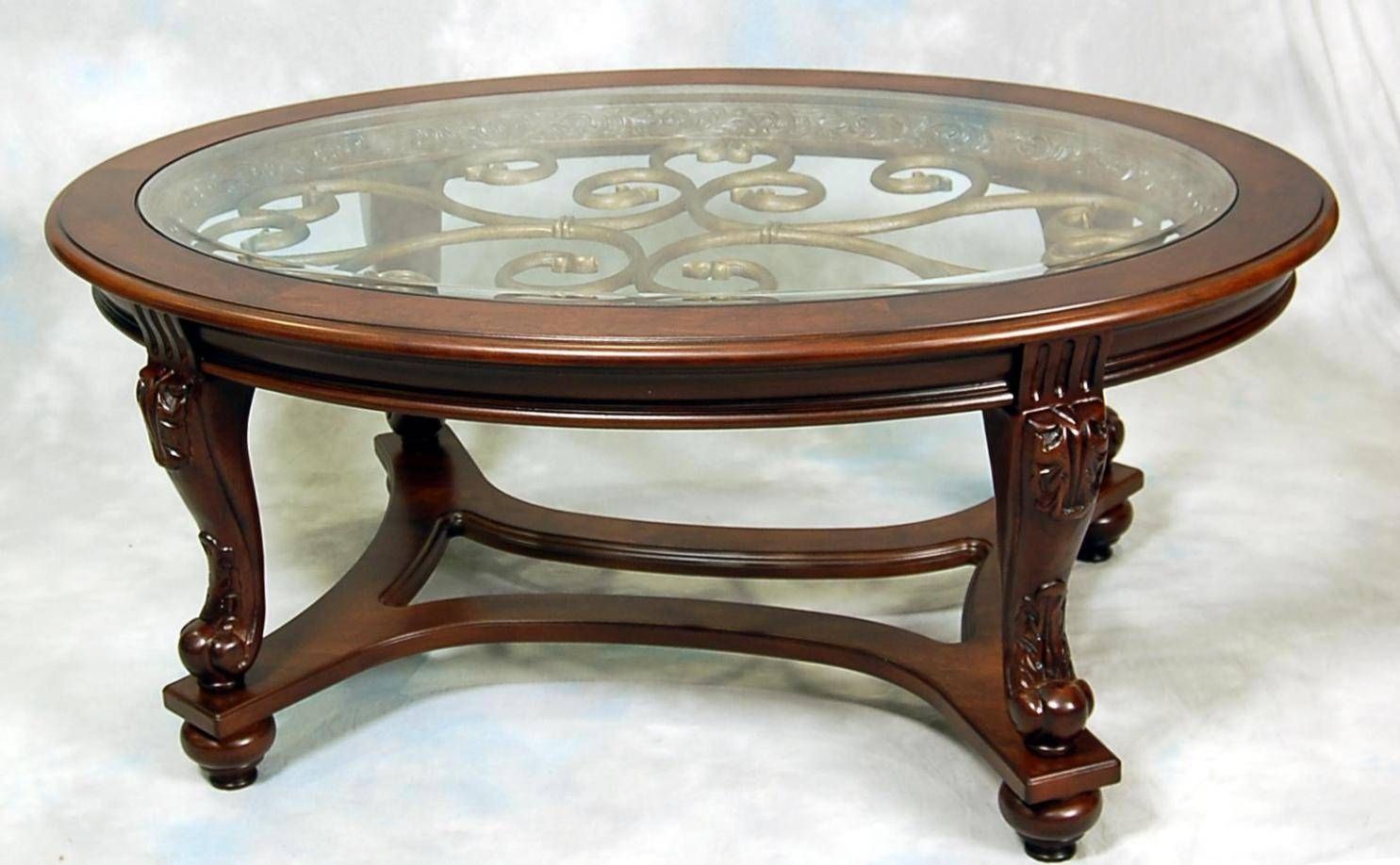 Deluxe Oval Glass Top Coffee Table / 70 Best Of Deluxe Oval Glass Top ... for What Makes the Furniture of America Sol Glass Top Coffee Table Set a Must-Have