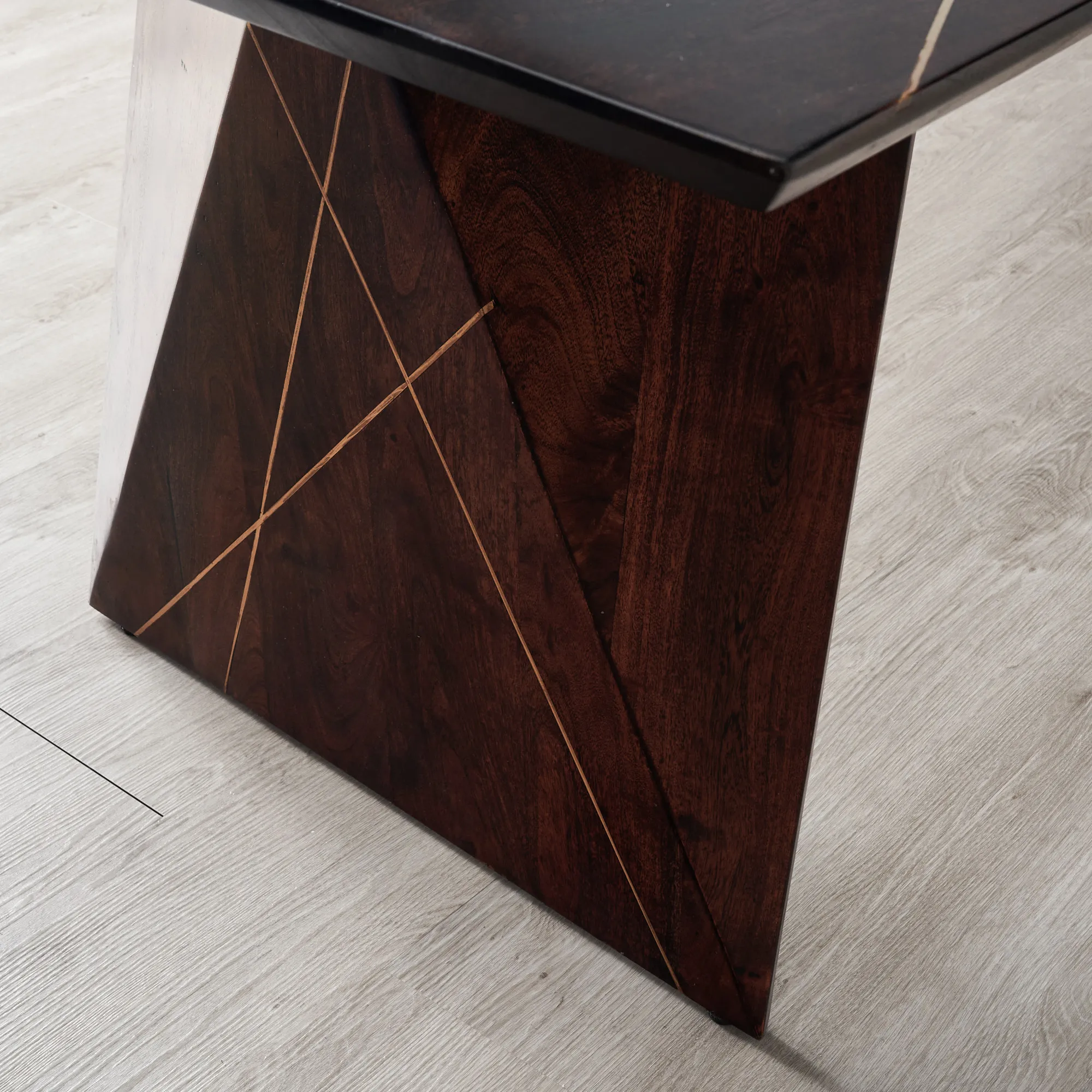 Dimitri Dark Brown Wooden Dining Table in Understanding the Benefits of an 18-Inch Leaf on a Brown Wooden Dining Table