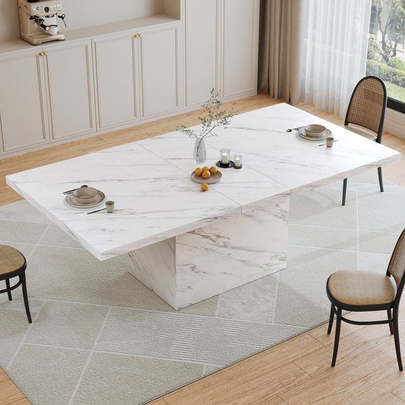 Ebern Designs Eclat Faux Marble Dining Table &Amp; Reviews | Wayfair inside