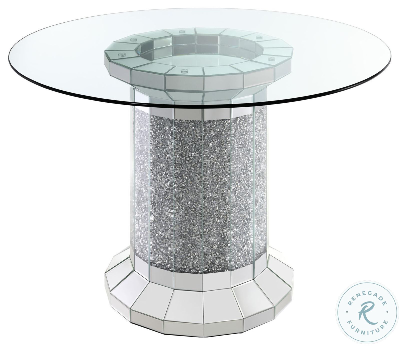 Ellie Mirror Round Counter Height Dining Table From Coaster | Coleman ... with Beyond the Look Understanding the Coaster Betsy Mirror Top Table