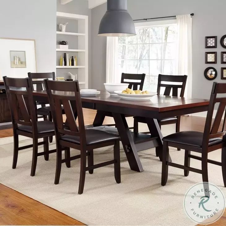 Ellington Light And Dark Espresso Extendable Pedestal Dining Table From ... with