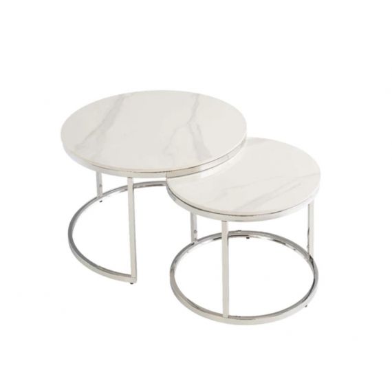 Florence Coffee Table Set - White regarding