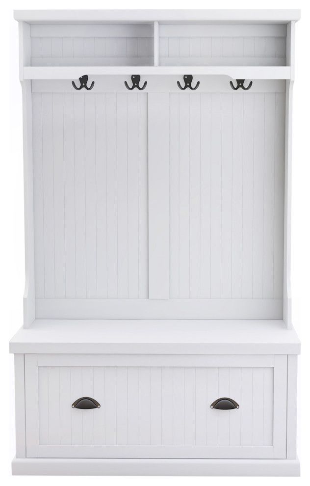 Gewnee Entryway Hall Tree With Coat Rack 4 Hooks And Storage Bench Shoe ... pertaining to Transform Your Entryway with the Versatile Gewnee Linen Storage Bench