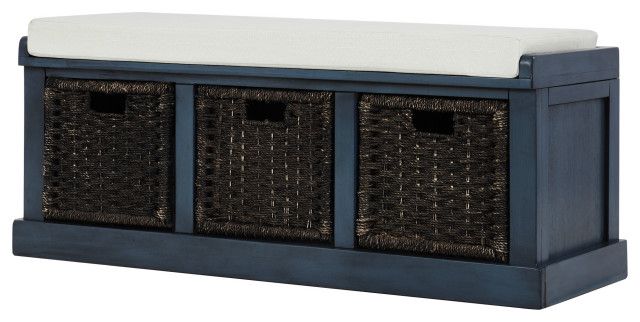 Gewnee Rustic Storage Bench - Transitional - Accent And Storage Benches ... throughout