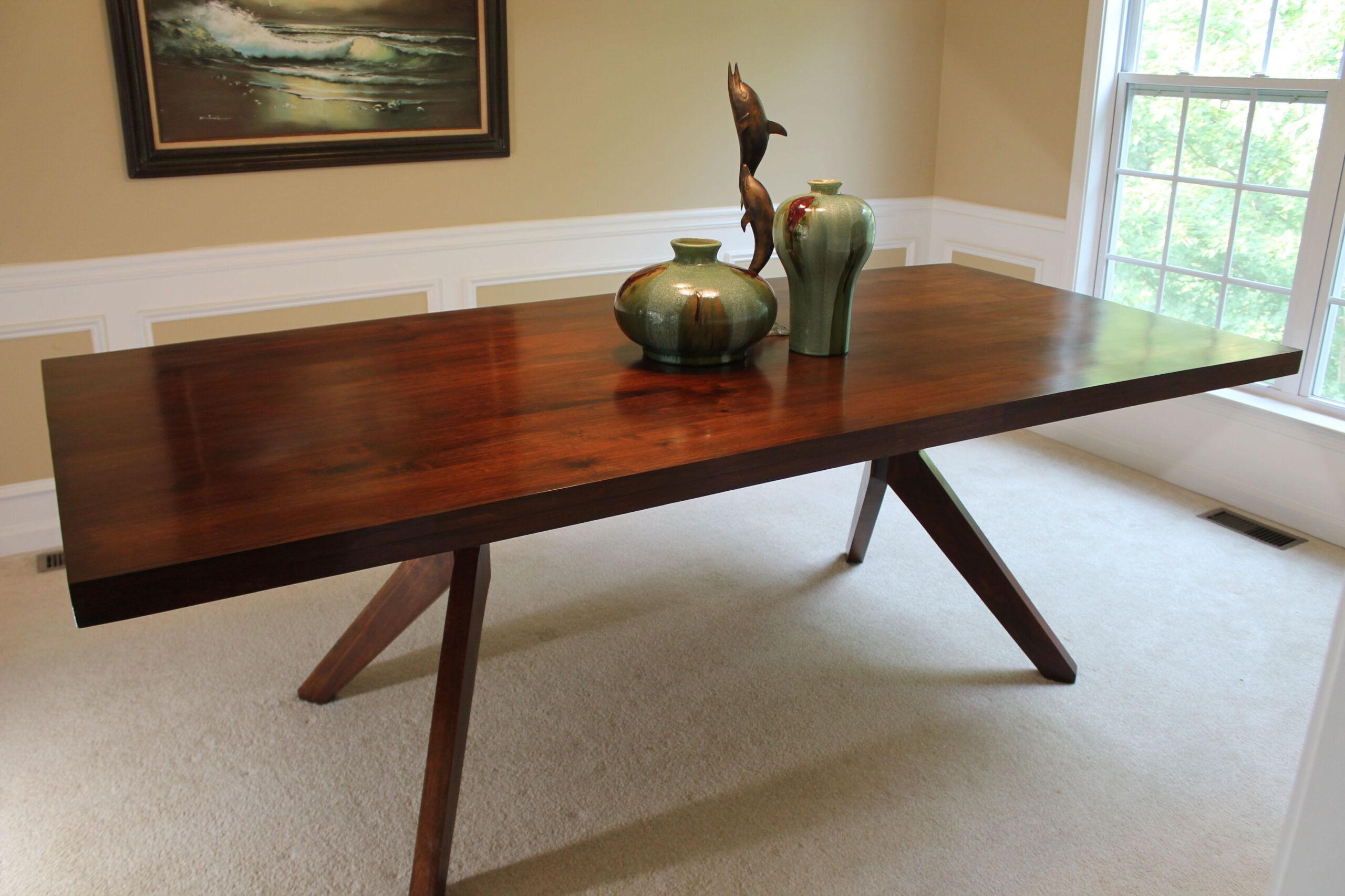 Hand Crafted "Laguna" Modern Walnut Dining Table By Ocean West Designs ... for