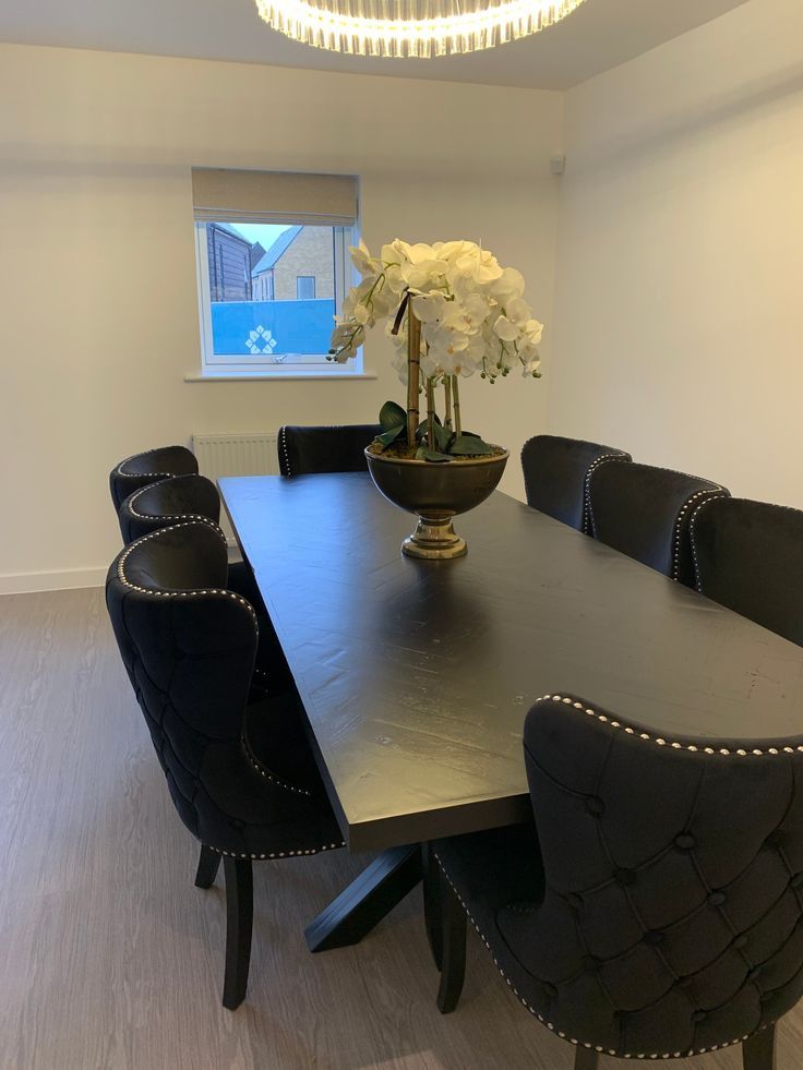 Handmade Black Oak Dining Table With A Herringbone Design Bespoke ... in Styling Your Home Around the Sophisticated Chelsea Black Oak Dining Table