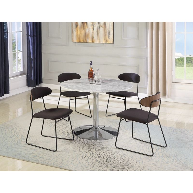 Katdans Round Faux Marble Dining Table And Chairs throughout