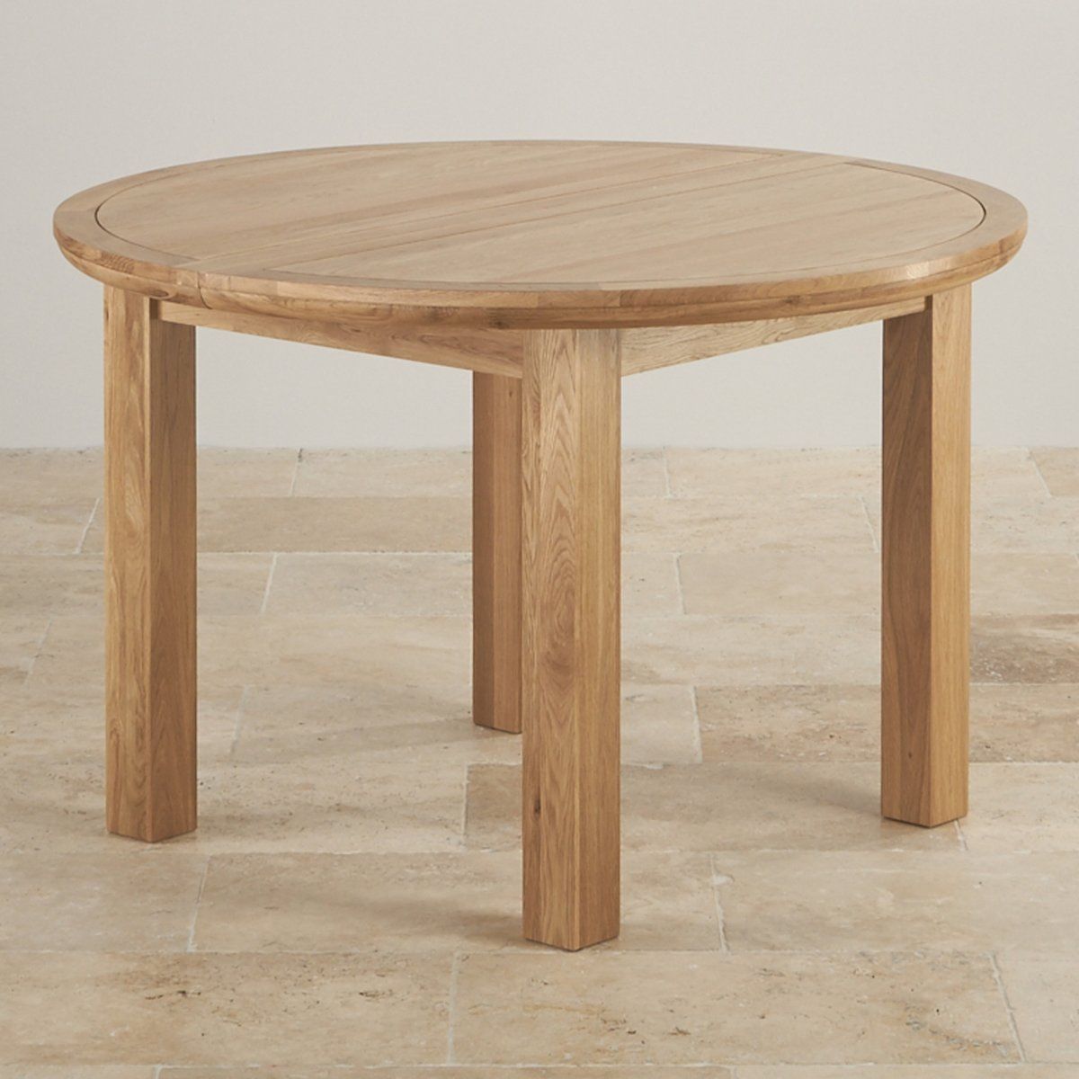 Knightsbridge 4Ft Extending Round Dining Table In Natural Oak within