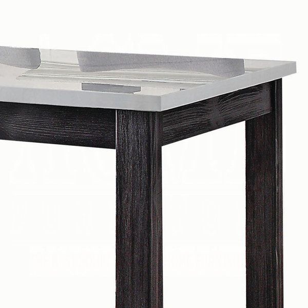 Latitude Run® Kyleigh Counter Height Table, Marble &Amp; Weathered Espresso ... inside