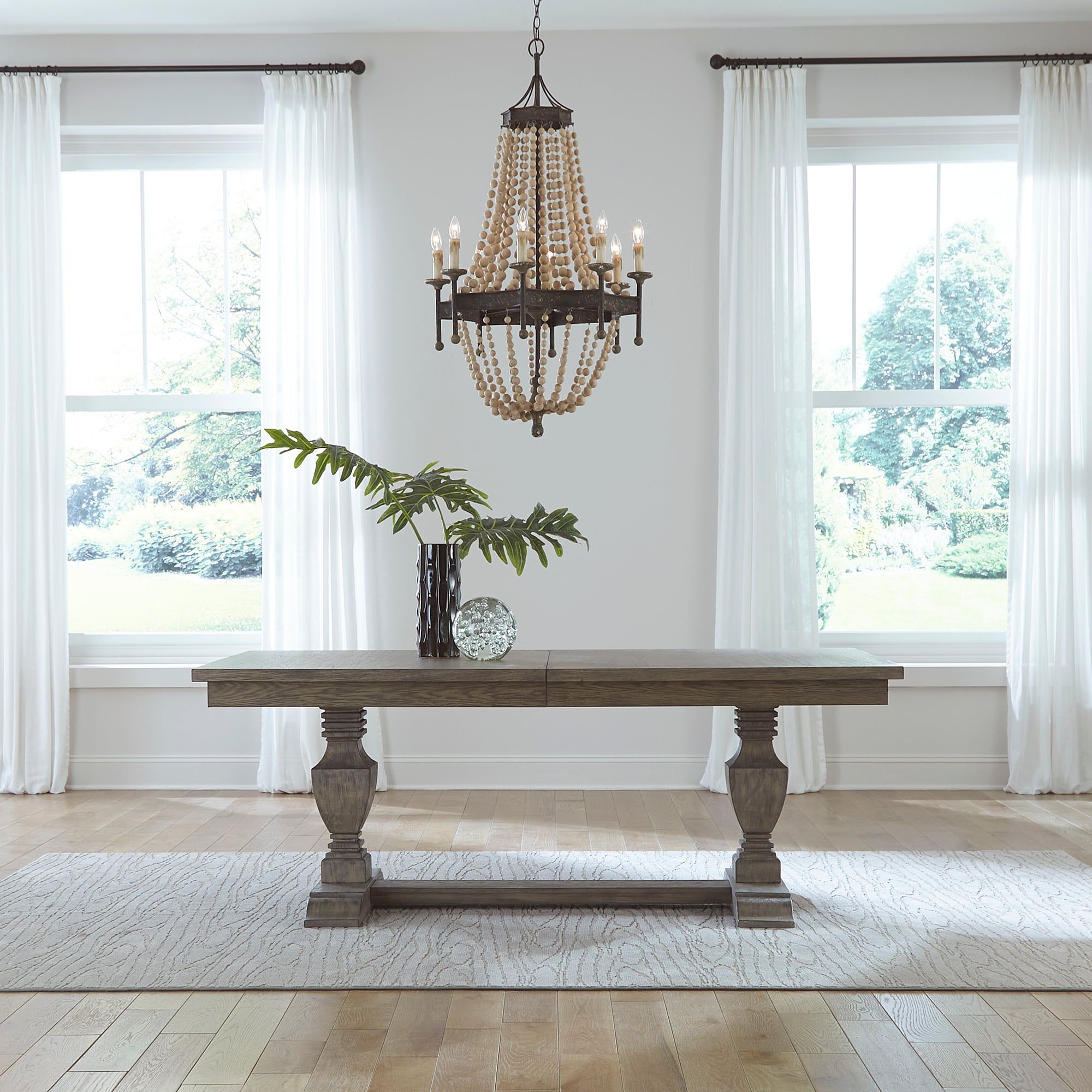 Liberty Furniture Westfield Transitional Trestle Dining Table With 24 ... in How the Willowrun Trestle Table from Liberty Furniture Elevates Your Dining Space