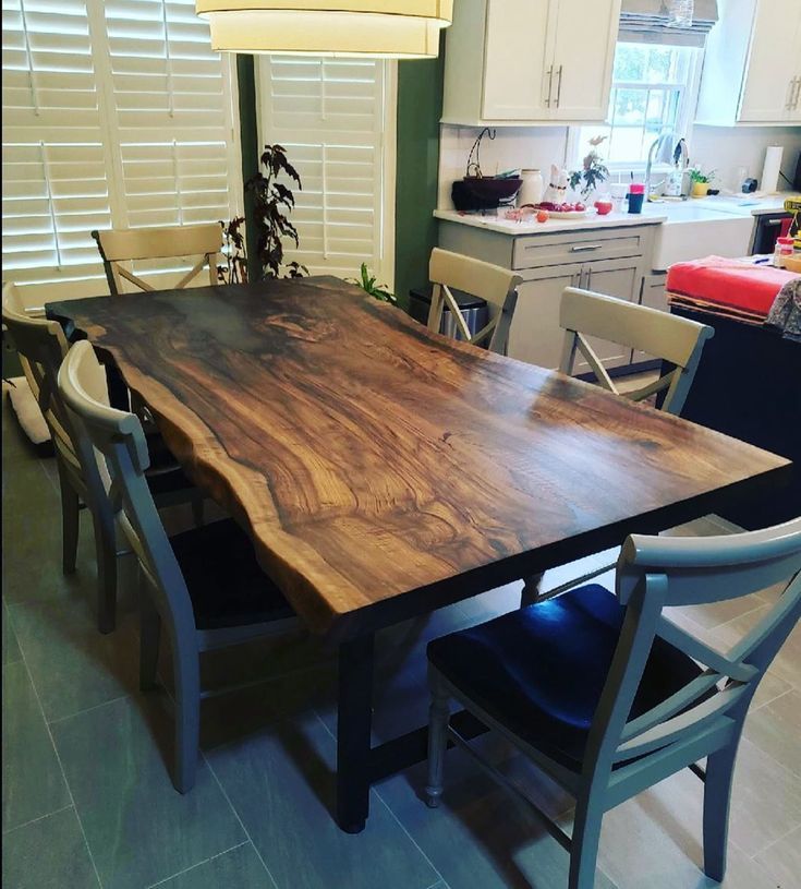 Live Edge Dining Table, Walnut Dining Table, Kitchen Dining Table ... with How to Style and Care for Your Meriden Solid Walnut Table