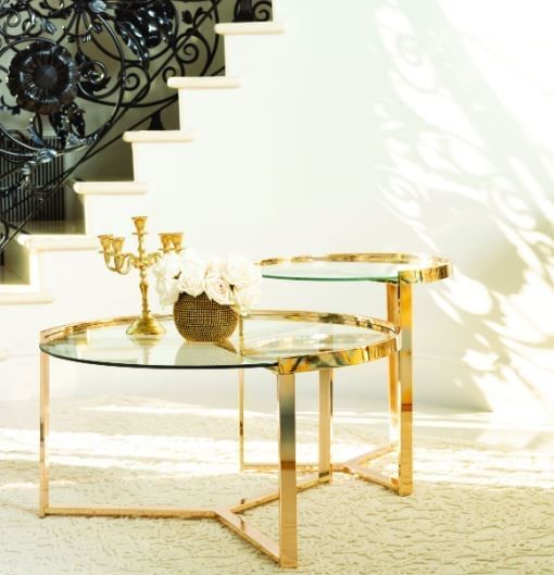 Living Room Console Tables Delia 2-Piece Round Nesting Table Clear And ... regarding