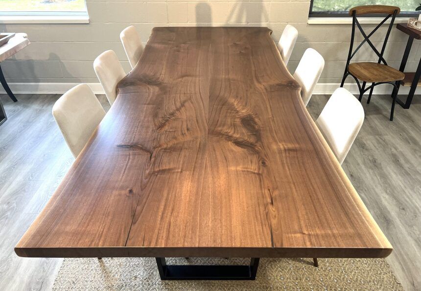 Mammoth Live Edgewalnut Dining Table - 9' - Pathway Tables throughout