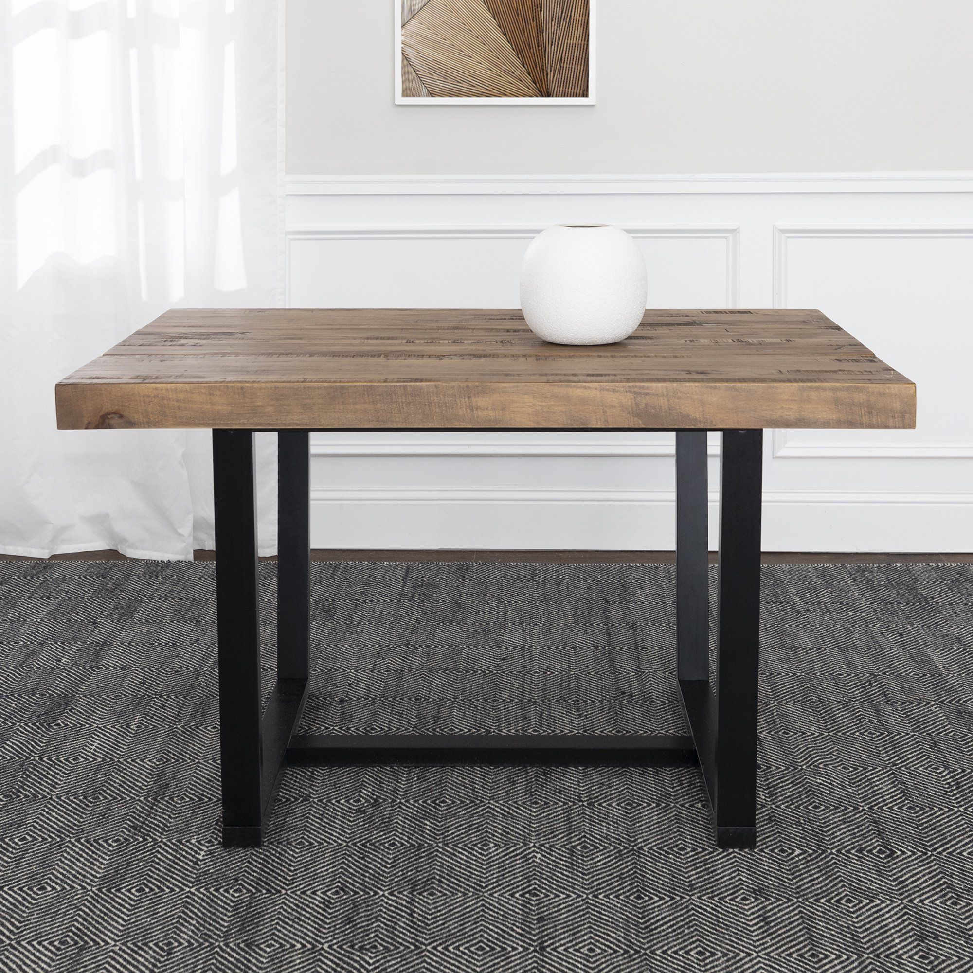 Manor Park Distressed Solid Wood Dining Table - Grey - Walmart.com ... throughout Investing in a 52" Distressed Solid Wood Table for Timeless Appeal