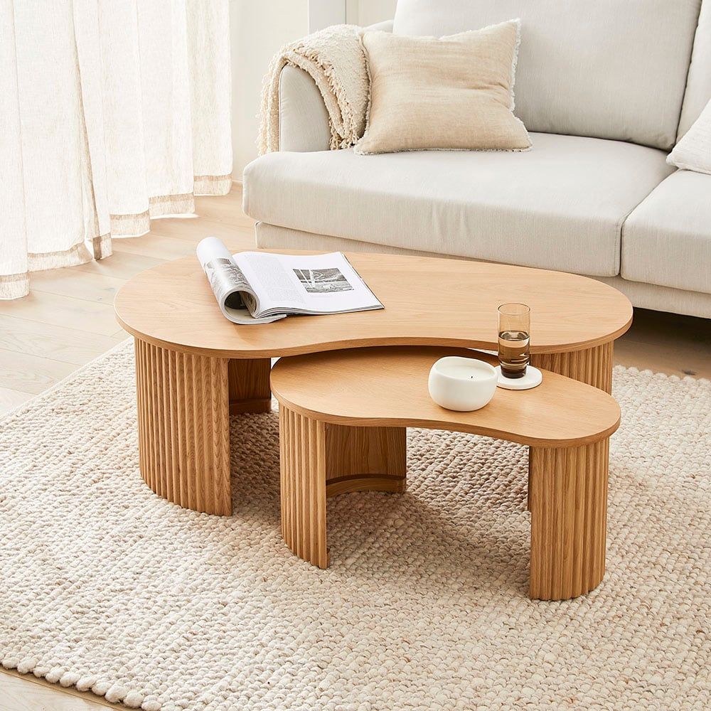 Mark Tuckey - Oak Nesting Coffee Table Set | Adairs with The Enduring Appeal of Solid Wood Coffee Tables and Their Nesting Counterparts
