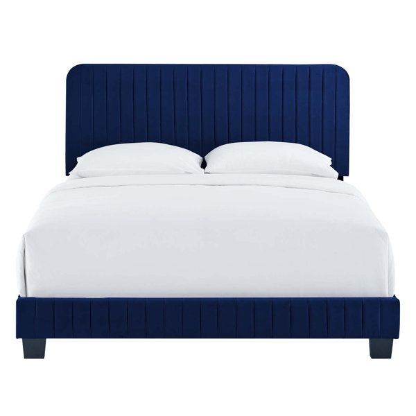 Mercer41 Celine Channel Tufted Performance Velvet Bed &Amp; Reviews | Wayfair throughout Unpacking the Celine Channel Tufted Velvet Queen Platform Bed A Deep Dive