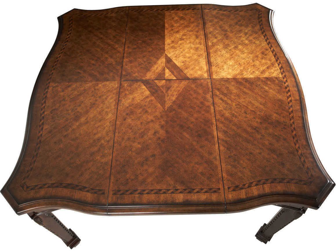 Michael Amini Windsor Court Square Vintage Fruitwood Counter Table ... pertaining to