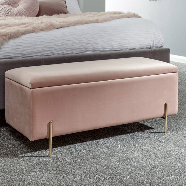 Miley Ottoman Storage Bench | Blush Pink | Self Assembly | Oak World regarding Why the Miley Bench is a Timeless Addition to Any Home Decor
