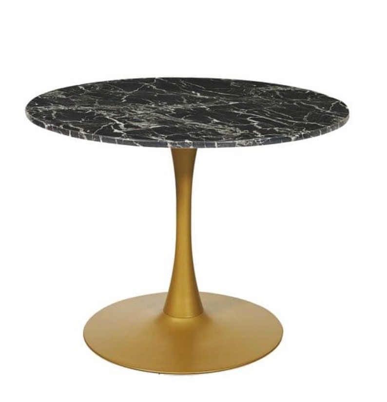 Modern Round Faux Marble Dining Table With Base 100Cm - Etsy throughout